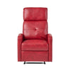 Belz Manual Recliner Chair | Retro Button Tufted Red Faux Leather