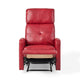 Belz Manual Recliner Chair | Retro Button Tufted Red Faux Leather