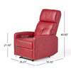 Belz Manual Recliner Chair | Retro Button Tufted Red Faux Leather