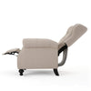 Nur Manual Recliner Chair | Button Tufted Back | Wheatish White Fabric BM335794