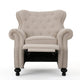 Nur Manual Recliner Chair | Button Tufted Back | Wheatish White Fabric BM335794