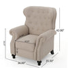Nur Manual Recliner Chair | Button Tufted Back | Wheatish White Fabric BM335794