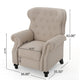 Nur Manual Recliner Chair | Button Tufted Back | Wheatish White Fabric BM335794