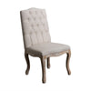 Cen Dining Side Chair Set of 2 | Beige Tufted Back | Gray Wood Legs BM335795