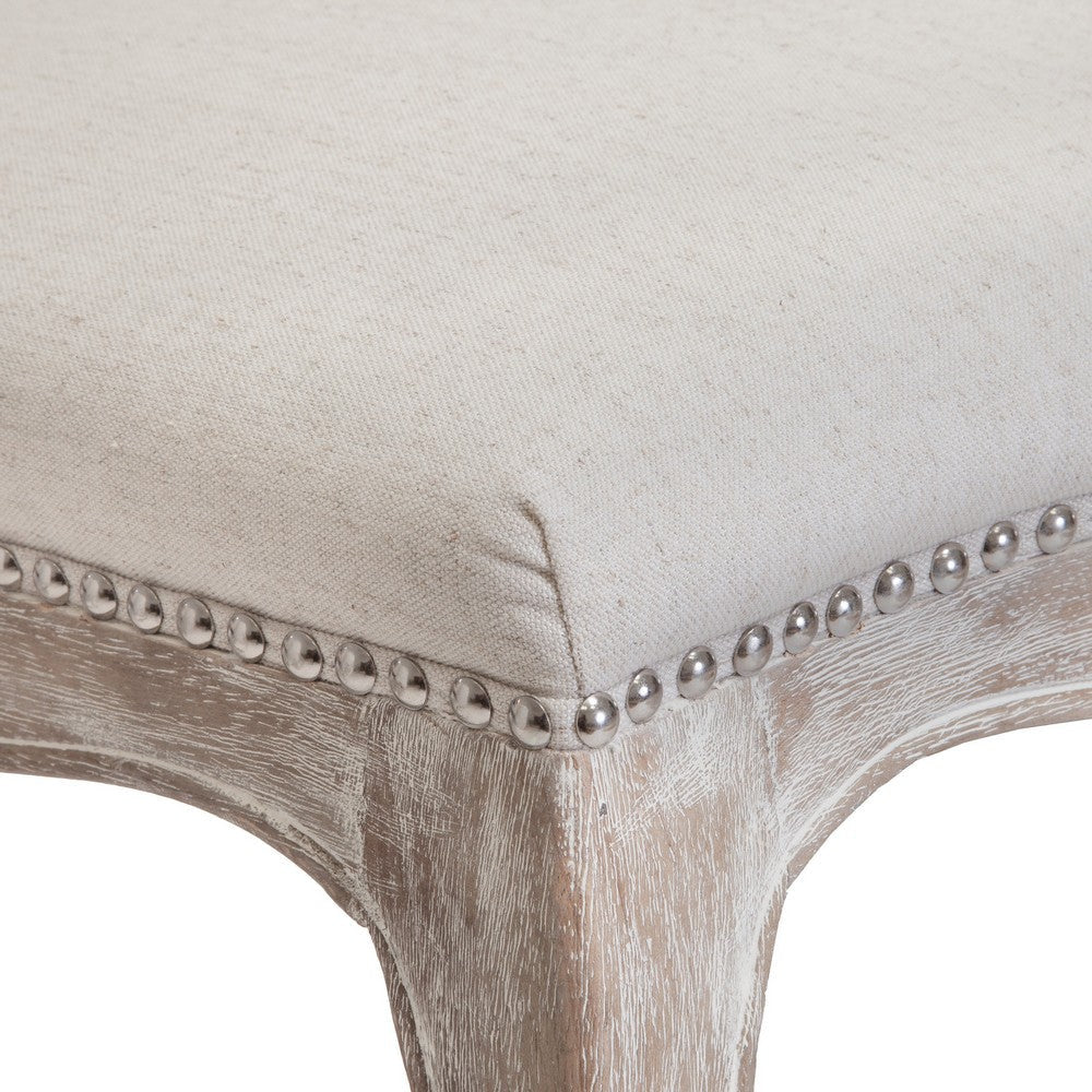 Cen Dining Side Chair Set of 2 | Beige Tufted Back | Gray Wood Legs BM335795