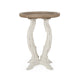Gez Accent Table | 26" Brown Round Top | White Hourglass Base