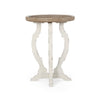 Gez Accent Table | 26’’ Brown Round Top | White Hourglass Base BM335797