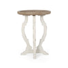 Gez Accent Table | 26" Brown Round Top | White Hourglass Base