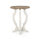 Gez Accent Table | 26" Brown Round Top | White Hourglass Base