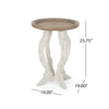 Gez Accent Table | 26" Brown Round Top | White Hourglass Base