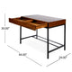 Writing Desk with 2 Storage Drawers | 44" Brown Acacia Wood