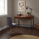 Writing Desk with 2 Storage Drawers | 44" Brown Acacia Wood