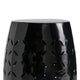 Lica Patio Side End Table | Barrel Shaped Lace Cut | 12" Black Iron