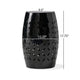 Lica Patio Side End Table | Barrel Shaped Lace Cut | 12" Black Iron