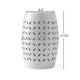 Lica Patio Side End Table | Barrel Shaped Lace Cut | 12" White Iron