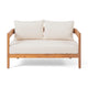 Loveseat and Coffee Table Outdoor Set | Slatted Brown Acacia Wood