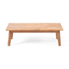 Loveseat and Coffee Table Outdoor Set | Slatted Brown Acacia Wood