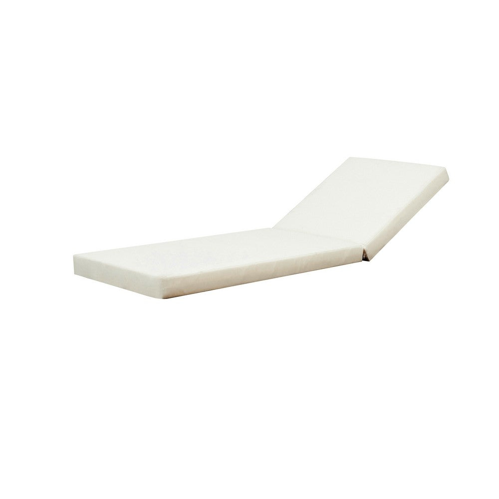 Chaise Lounger Cushion | 76" | PU Foam | Cream Waterproof Fabric