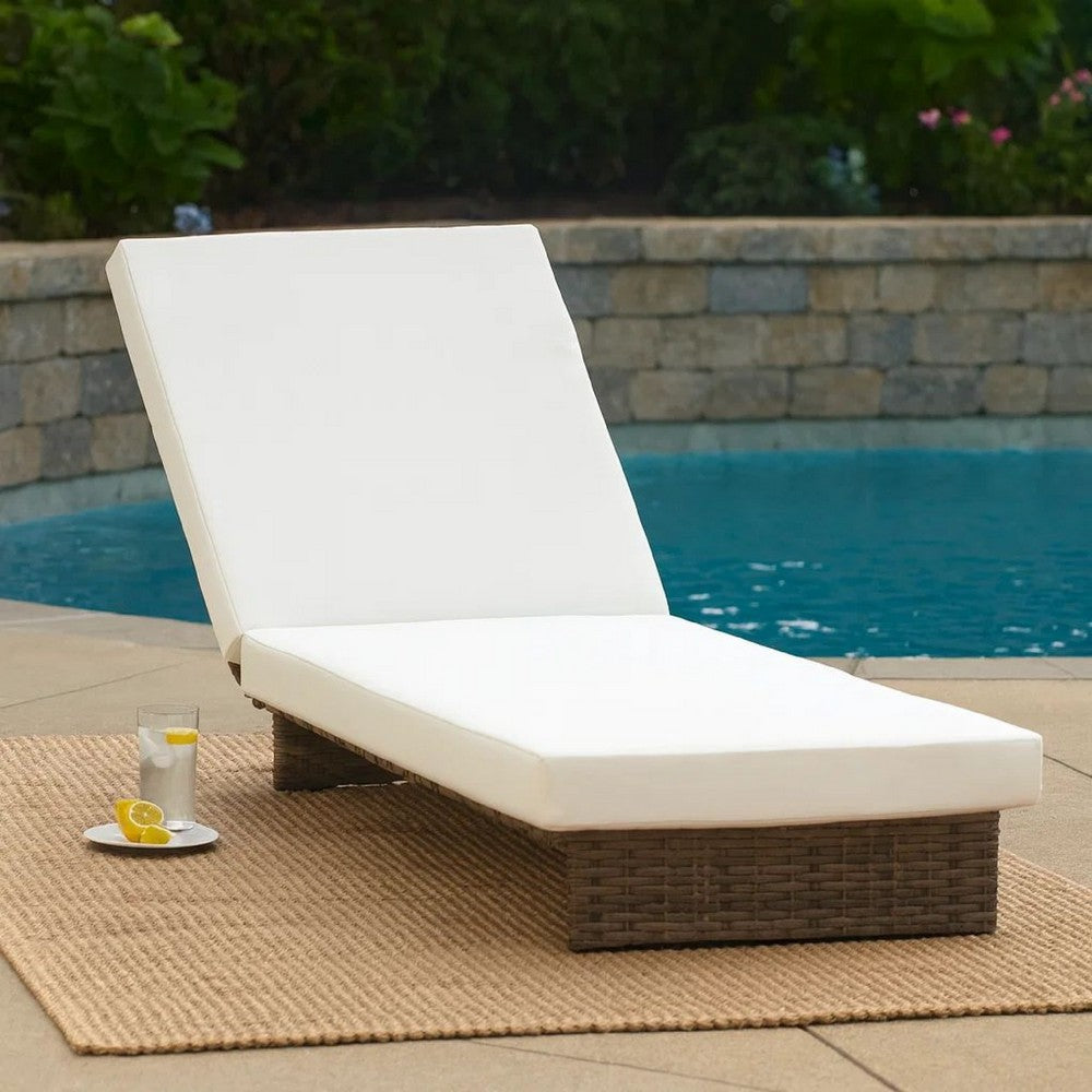 Chaise Lounger Cushion | 76" | PU Foam | Cream Waterproof Fabric