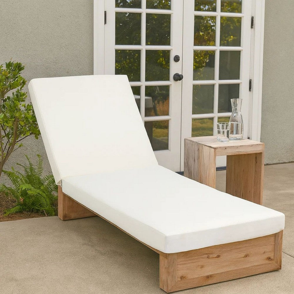 Chaise Lounger Cushion | 76" | PU Foam | Cream Waterproof Fabric