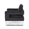 Club Armchair | Black Velvet Upholstery | Modern Stainless Steel Legs BM335812