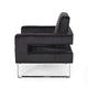 Club Armchair | Black Velvet Upholstery | Modern Stainless Steel Legs BM335812