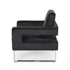 Club Armchair | Black Velvet Upholstery | Modern Stainless Steel Legs
