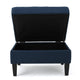 Voil Storage Ottoman | 28’’ | Navy Blue Fabric | Tapered Wood Legs BM335813