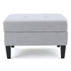 Voil Storage Ottoman | 28’’ | Light Gray Fabric | Tapered Wood Legs