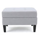 Voil Storage Ottoman | 28’’ | Light Gray Fabric | Tapered Wood Legs