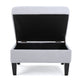 Voil Storage Ottoman | 28’’ | Light Gray Fabric | Tapered Wood Legs