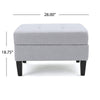 Voil Storage Ottoman | 28’’ | Light Gray Fabric | Tapered Wood Legs
