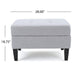 Voil Storage Ottoman | 28’’ | Light Gray Fabric | Tapered Wood Legs