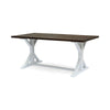 Indoor/Outdoor Dining Table | 69" Brown Rectangular Wood Top | White