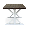 Indoor/Outdoor Dining Table | 69" Brown Rectangular Wood Top | White