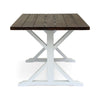 Indoor/Outdoor Dining Table | 69" Brown Rectangular Wood Top | White
