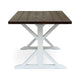 Indoor/Outdoor Dining Table | 69" Brown Rectangular Wood Top | White