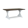 Indoor/Outdoor Dining Table | 69" Brown Rectangular Wood Top | White