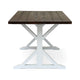 Indoor/Outdoor Dining Table | 69" Brown Rectangular Wood Top | White
