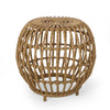 Outdoor Side Table | Open Design | 20’’ Light Brown Woven Wicker BM335816