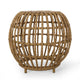 Outdoor Side Table | Open Design | 20’’ Light Brown Woven Wicker BM335816