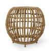 Outdoor Side Table | Open Design | 20’’ Light Brown Woven Wicker BM335816