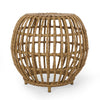 Outdoor Side Table | Open Design | 20" Light Brown Woven Wicker