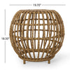 Outdoor Side Table | Open Design | 20" Light Brown Woven Wicker