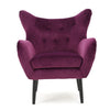 Riho Accent Armchair | Wingback Button Tufted | Fuchsia Purple Velvet