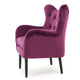 Riho Accent Armchair | Wingback Button Tufted | Fuchsia Purple Velvet