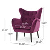 Riho Accent Armchair | Wingback Button Tufted | Fuchsia Purple Velvet