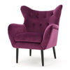 Riho Accent Armchair | Wingback Button Tufted | Fuchsia Purple Velvet