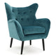 Riho Accent Armchair | Wingback Button Tufted | Teal Velvet