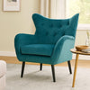 Riho Accent Armchair | Wingback Button Tufted | Teal Velvet